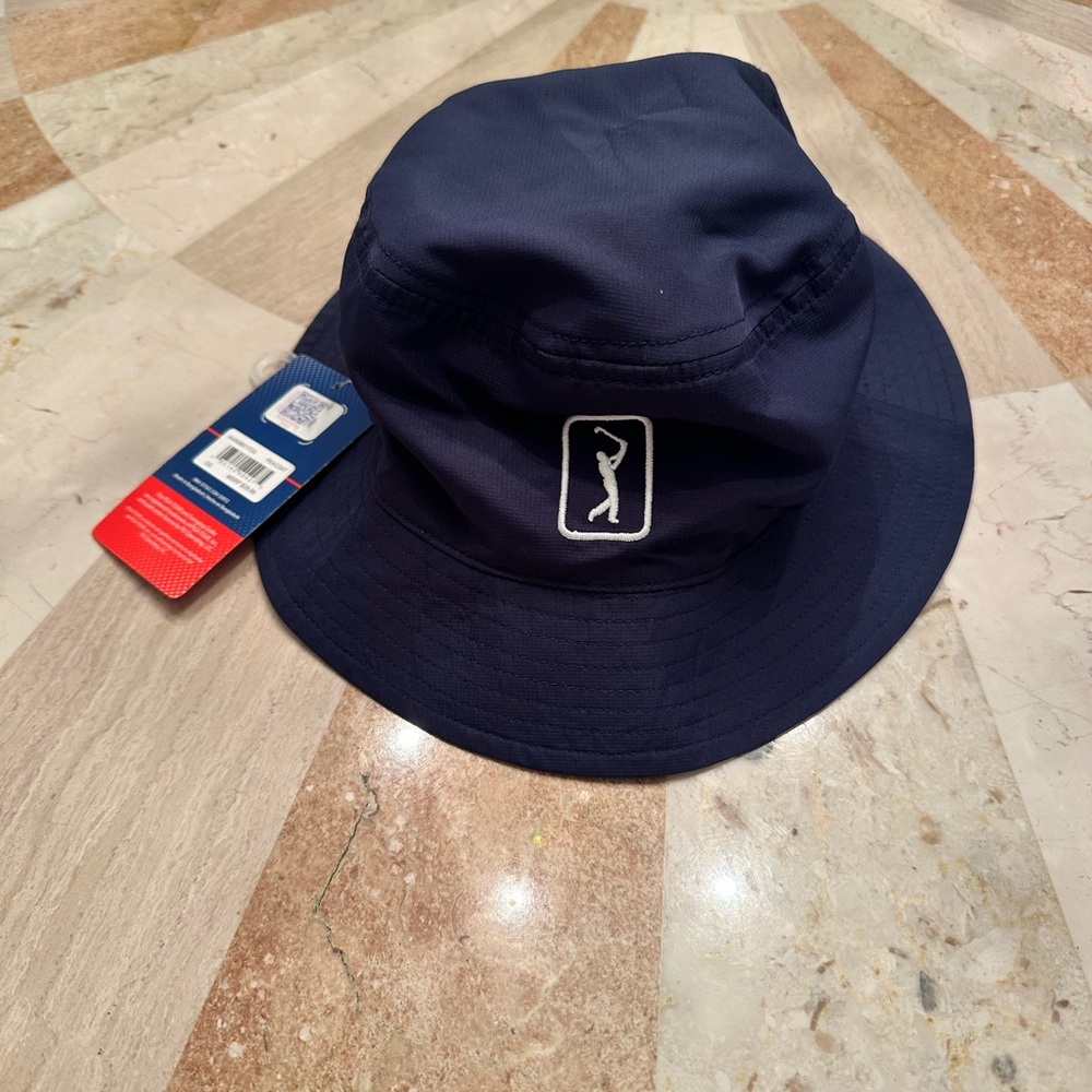 NEW Reversible PGA Tour Navy Blue or Grey Bucket Sun Golf Hat SPF 50